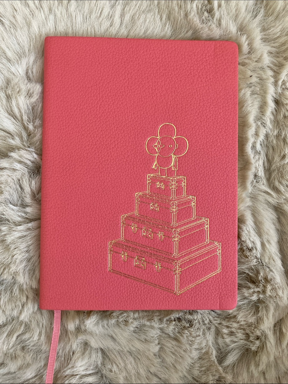 Louis Vuitton Vivienne Leather Notebook Coral Pink